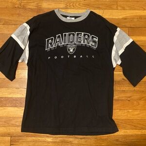 NFL Raiders Black and Gray Short Sleeve Tee